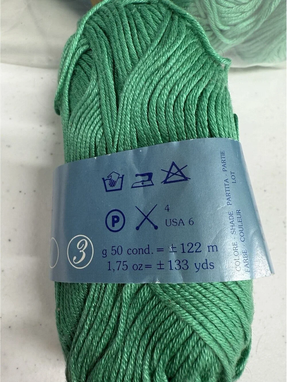 Lane Borgoseia Baruffa 100% Cotton Yarn Green 985- 5 Skein Lot
